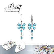 Destin bijoux cristaux de Swarovski boucles d’oreilles fleurissent longues boucles d’oreilles